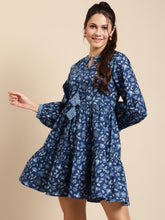 Load image into Gallery viewer, Mini Printed layered dress with balloon sleeve