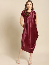 Load image into Gallery viewer, Asymmettric side cowl dress