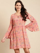 Load image into Gallery viewer, Printed Bell sleeve Dress