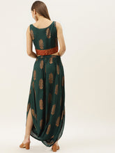 Load image into Gallery viewer, Crop top with cowl dhoti skirt