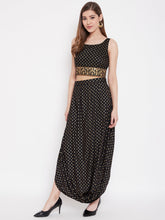 Load image into Gallery viewer, Crop top with cowl dhoti skirt