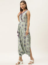 Load image into Gallery viewer, Overlap neck Jumpsuit with low crotch dhoti