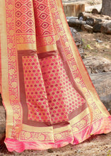 Cargar imagen en el visor de la galería, Pink Bridal Silk Banarasi Saree with full Zari weaving